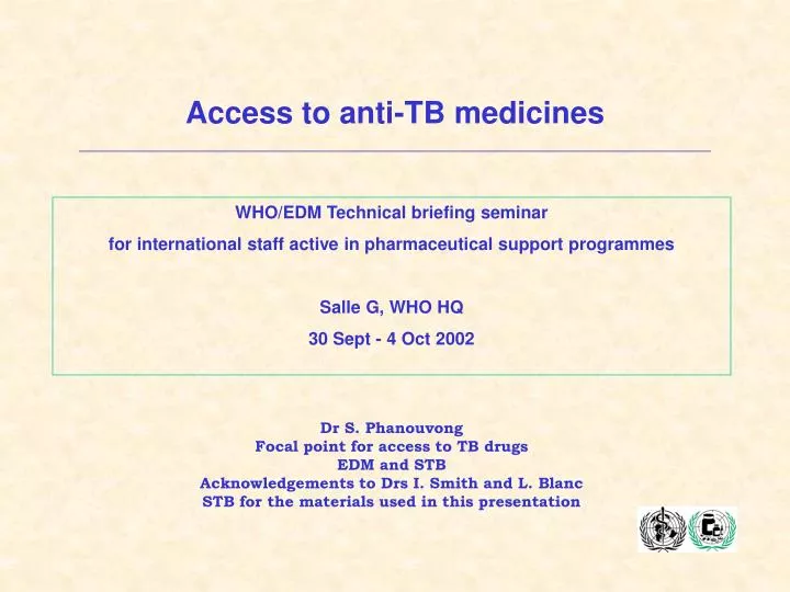 access to anti tb medicines