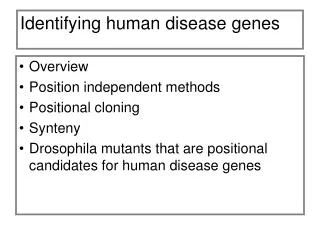 Identifying human disease genes