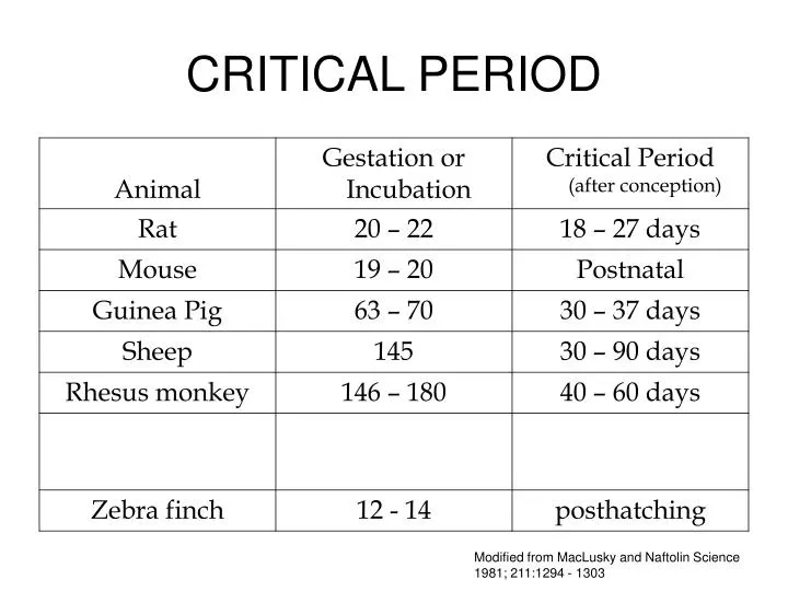 critical period