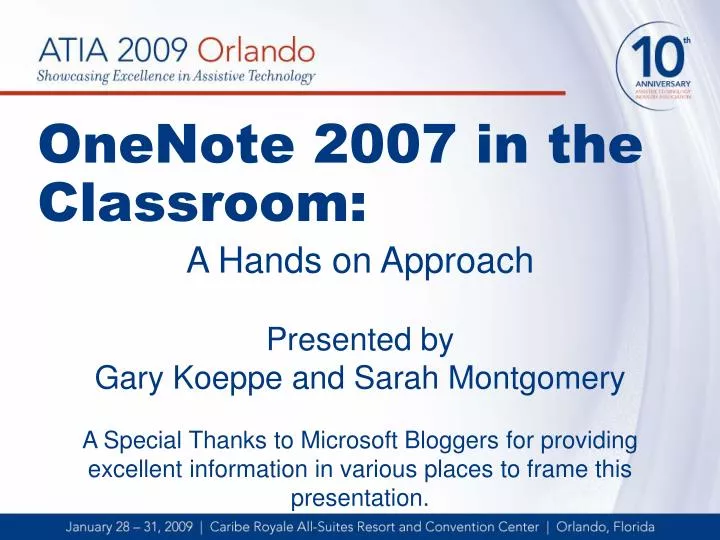 onenote 2007 in the classroom