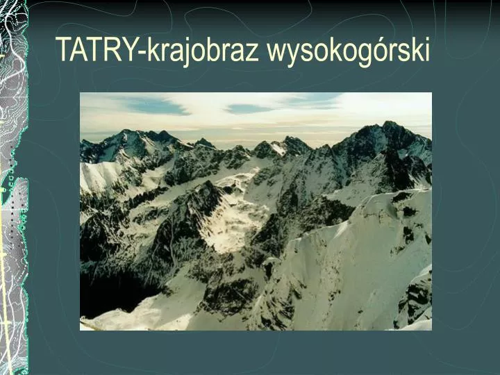 tatry krajobraz wysokog rski