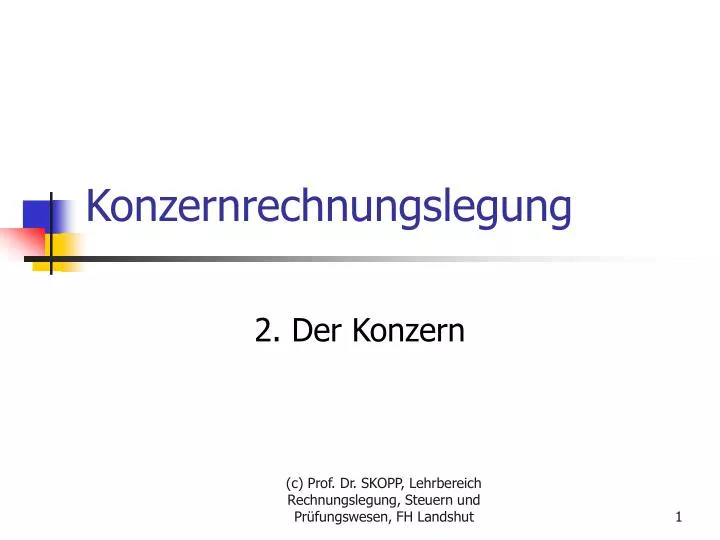 konzernrechnungslegung