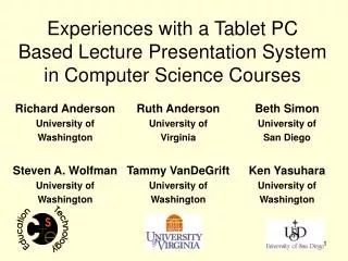 Experiences with a Tablet PC Based Lecture Presentation System in Computer Science Courses