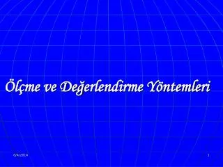 l me ve de erlendirme y ntemleri