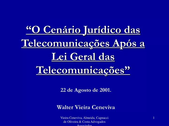 o cen rio jur dico das telecomunica es ap s a lei geral das telecomunica es