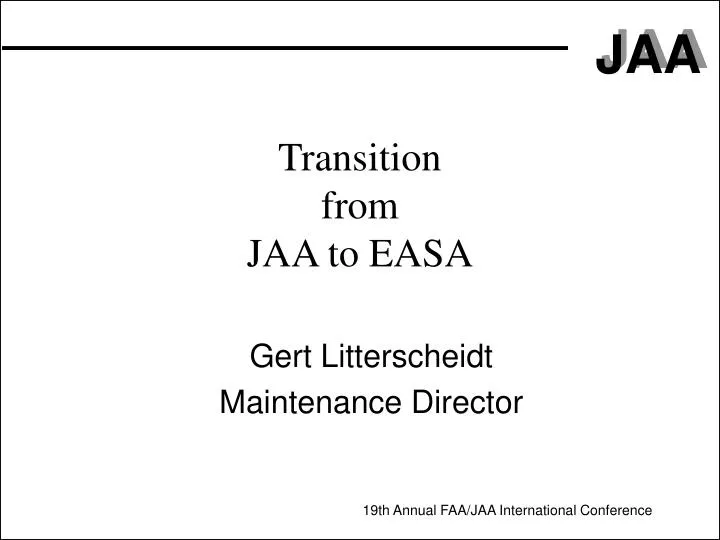 transition from jaa to easa