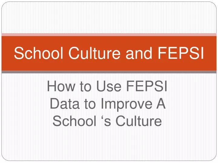 school culture and fepsi