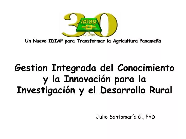 gestion integrada del conocimiento y la innovaci n para la investigaci n y el desarrollo rural