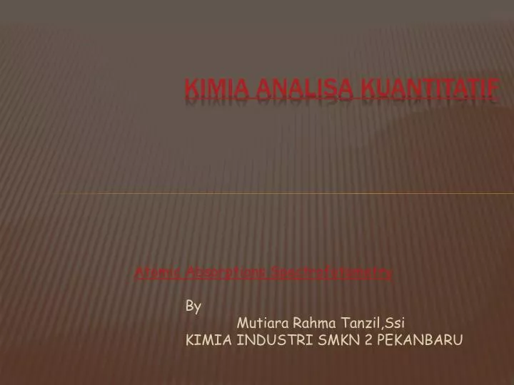 kimia analisa kuantitatif