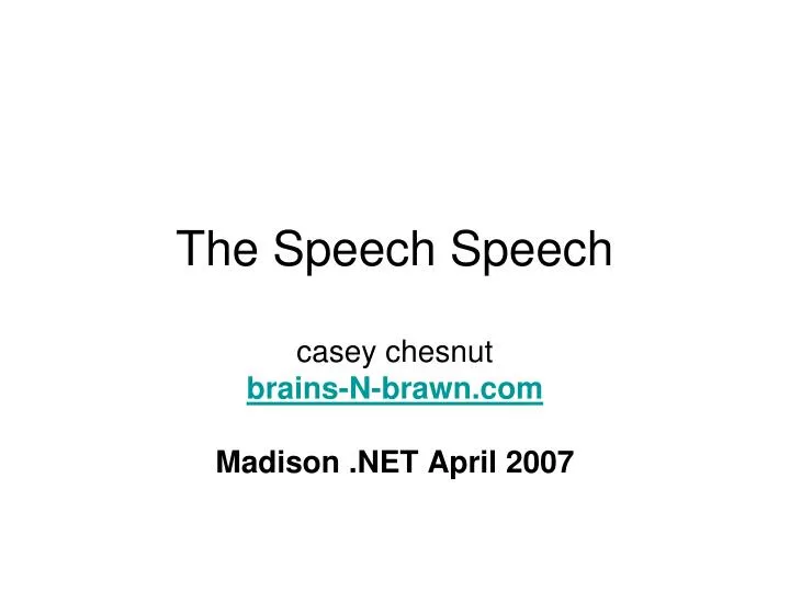 the speech speech
