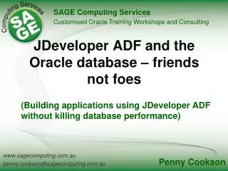 JDeveloper ADF and the Oracle database – friends not foes