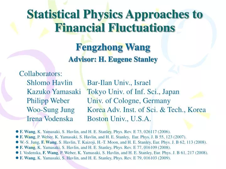 statistical physics approaches to financial fluctuations