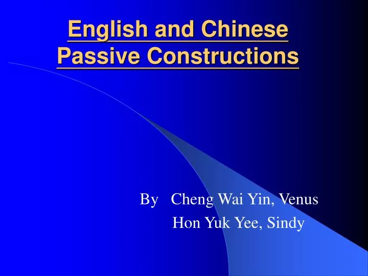 english and chinese passive constructions