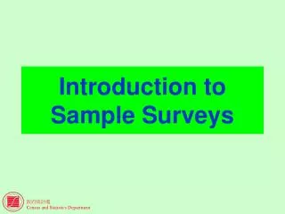 Introduction to Sample Surveys