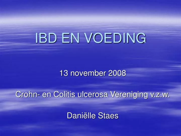 ibd en voeding