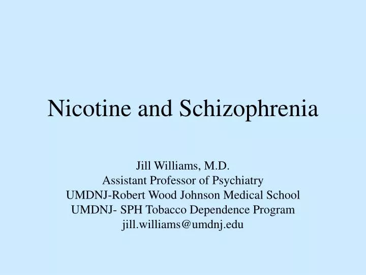 nicotine and schizophrenia
