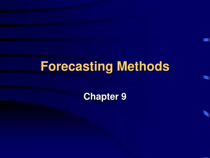 forecasting methods