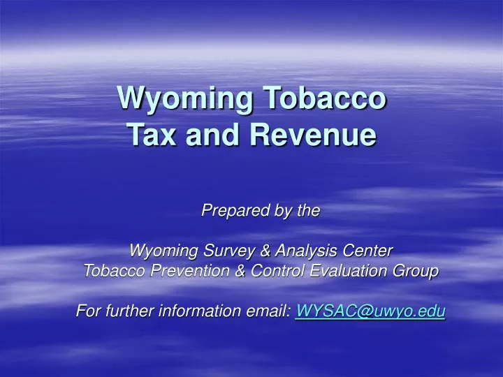 wyoming tobacco tax and revenue