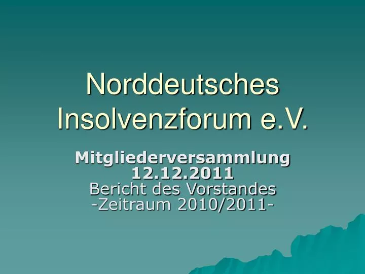 norddeutsches insolvenzforum e v
