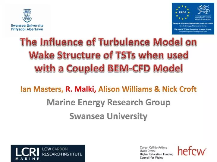 the influence of turbulence model on wake structure of tsts when used with a coupled bem cfd model