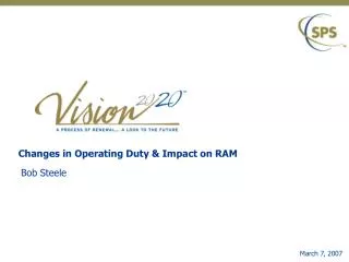 Changes in Operating Duty &amp; Impact on RAM