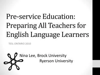 Pre-service Education: Preparing All Teachers for English Language Learners