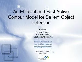 An Efficient and Fast Active Contour Model for Salient Object Detection