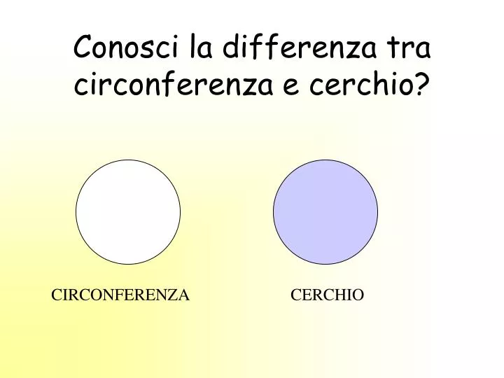 conosci la differenza tra circonferenza e cerchio