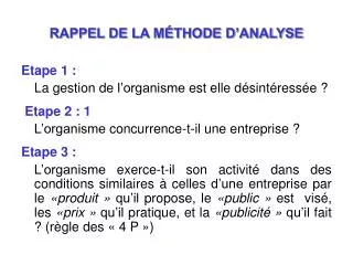 rappel de la m thode d analyse