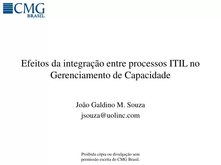 efeitos da integra o entre processos itil no gerenciamento de capacidade