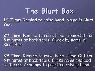 The Blurt Box