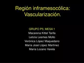 regi n inframesoc lica vascularizaci n
