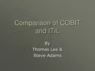 Comparison of COBIT and ITIL