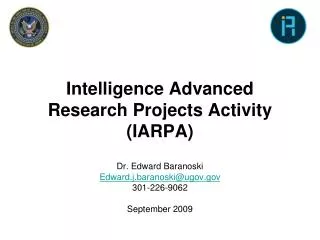 Intelligence Advanced Research Projects Activity (IARPA)