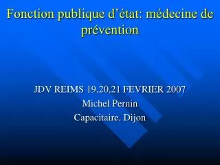 fonction publique d tat m decine de pr vention