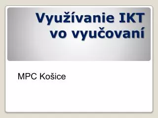 vyu vanie ikt vo vyu ovan