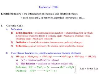 Galvanic Cells
