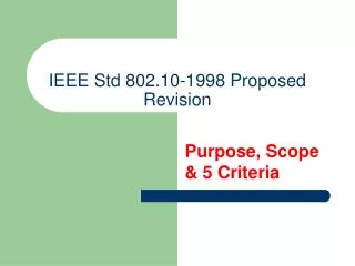 IEEE Std 802.10-1998 Proposed Revision