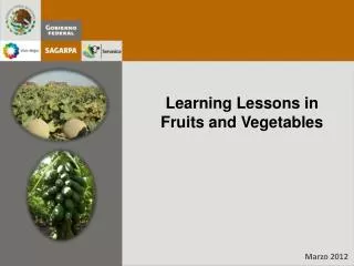 Learning Lessons in Fruits and Vegetables