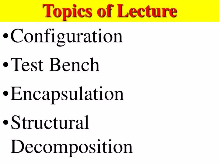 topics of lecture
