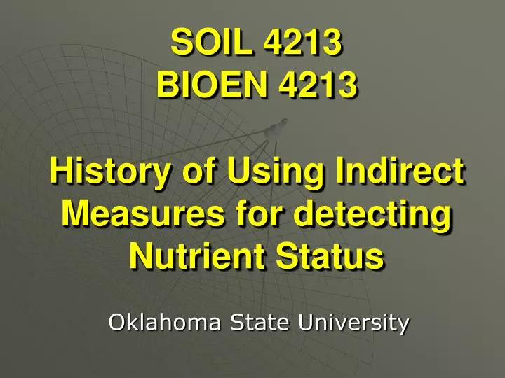 soil 4213 bioen 4213 history of using indirect measures for detecting nutrient status