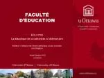 FACULTÉ D’ÉDUCATION - slide 1