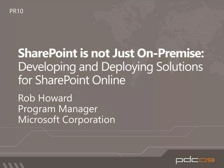 sharepoint is not just on premise developing and deploying s olutions for sharepoint online