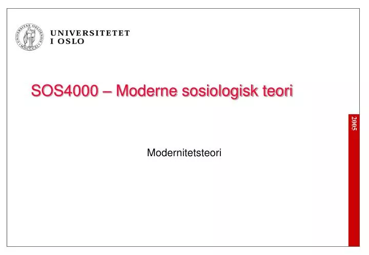sos4000 moderne sosiologisk teori
