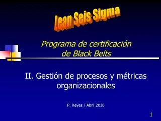 Programa de certificación de Black Belts