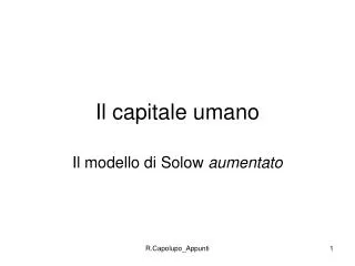 Il capitale umano