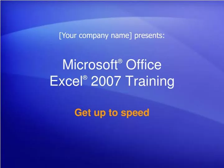 microsoft office excel 2007 training