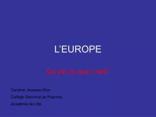 l europe