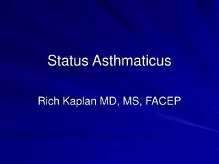 Status Asthmaticus