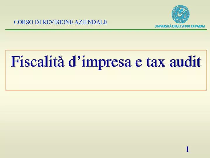 fiscalit d impresa e tax audit